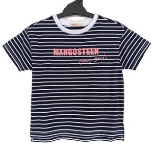 striped printed short-sleeve t-shir