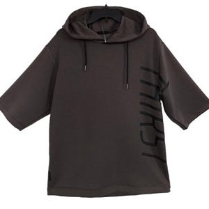 hooded short-sleeve sweatshirt